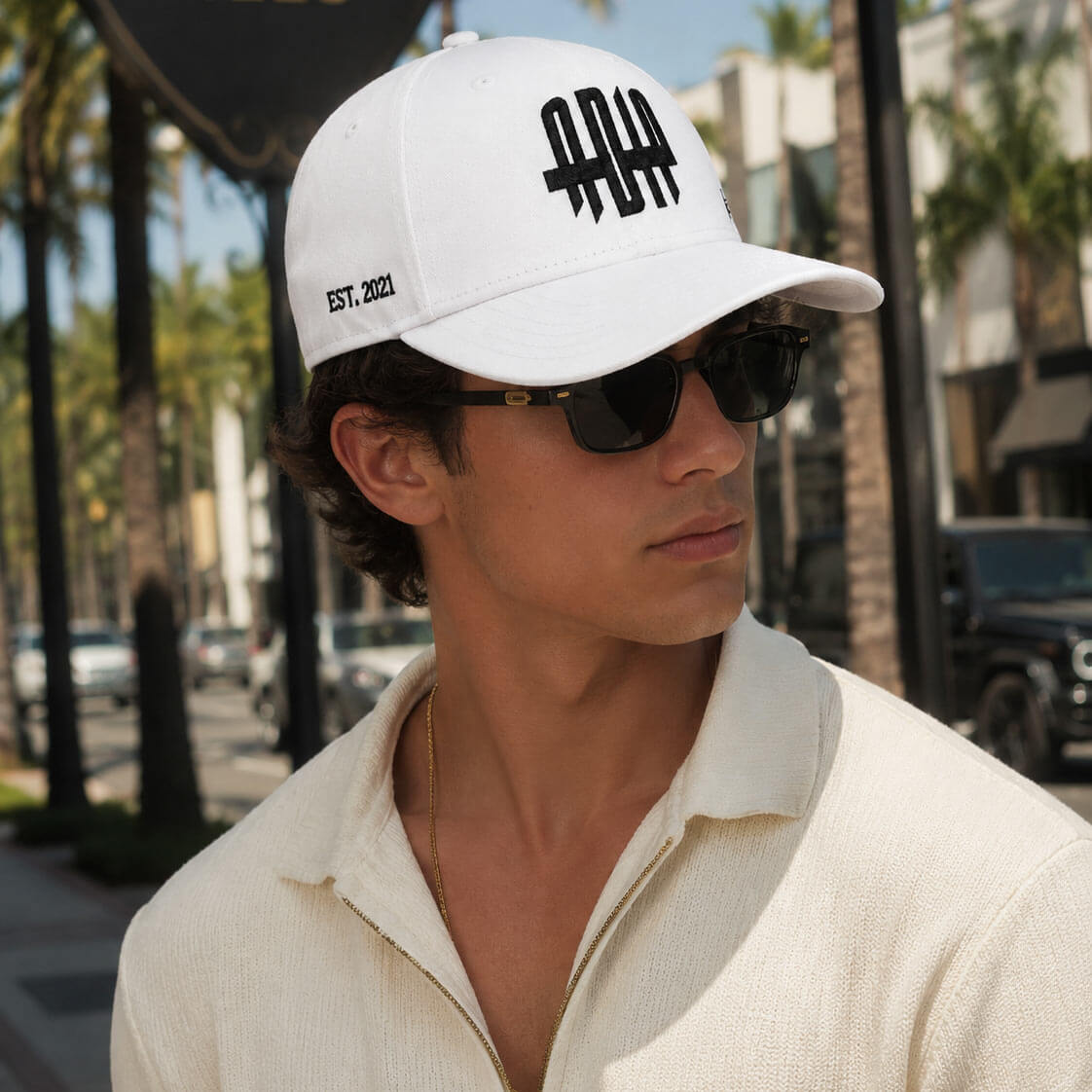 ADIP Signature Mark White Cotton Cap - Image 3